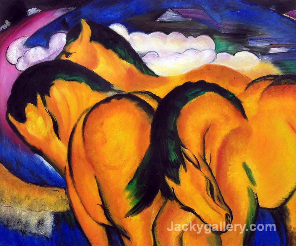 Three Little Yellow Horses by Franz Marc paintings reproduction